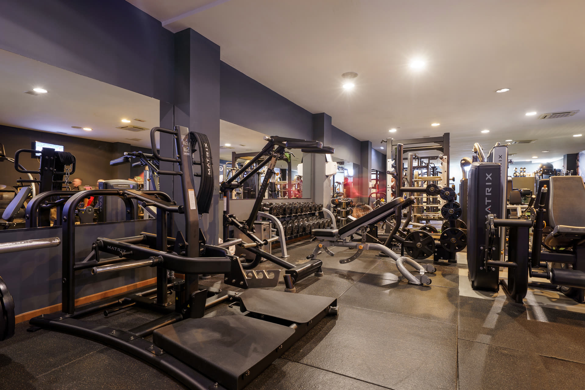 Zona de máquinas MATRIX vista completa AL GYM CLUB Almería